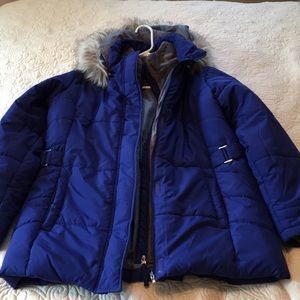 Ladies lined puffer winter coat, size XL/XG 16-18